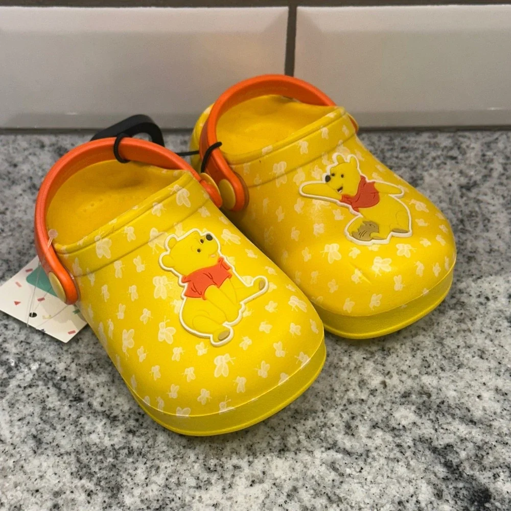 Kids Disney Baby‎ Yellow Winnie the Pooh Clogs Sandals Size 5 Toddler